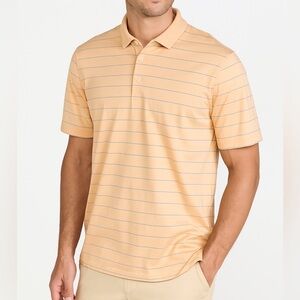 Polo Golf Ralph Lauren Shirt Mens Peach Striped Logo Short Sleeve Men's XXL